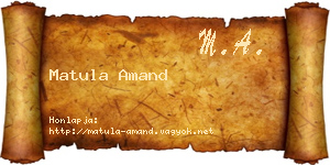 Matula Amand névjegykártya